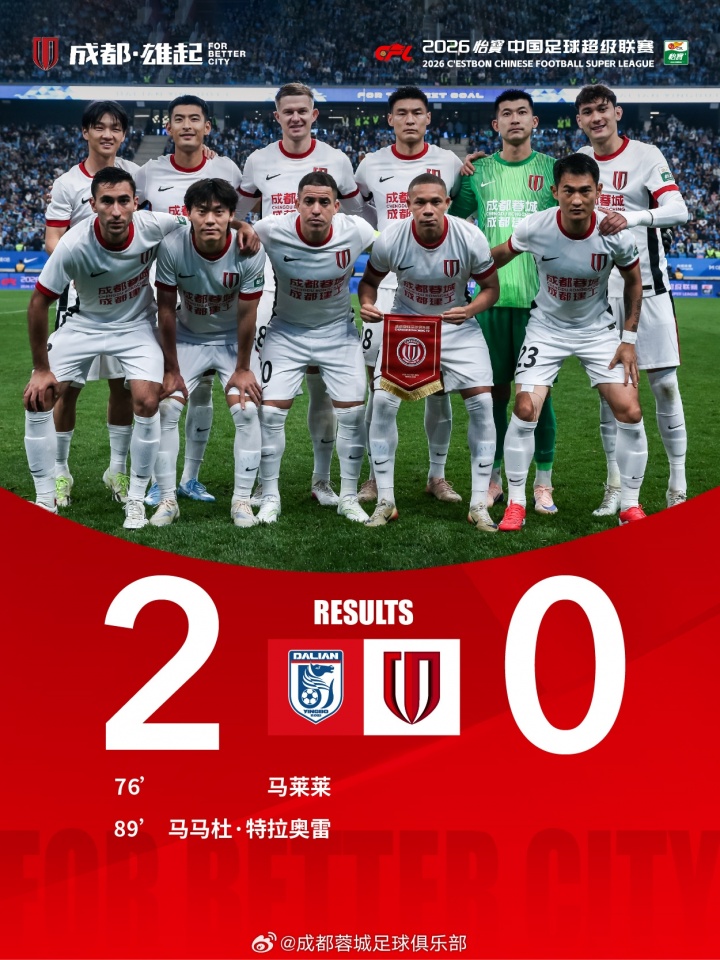 羅慕洛傷退 成都蓉城客場0-2負大連英博