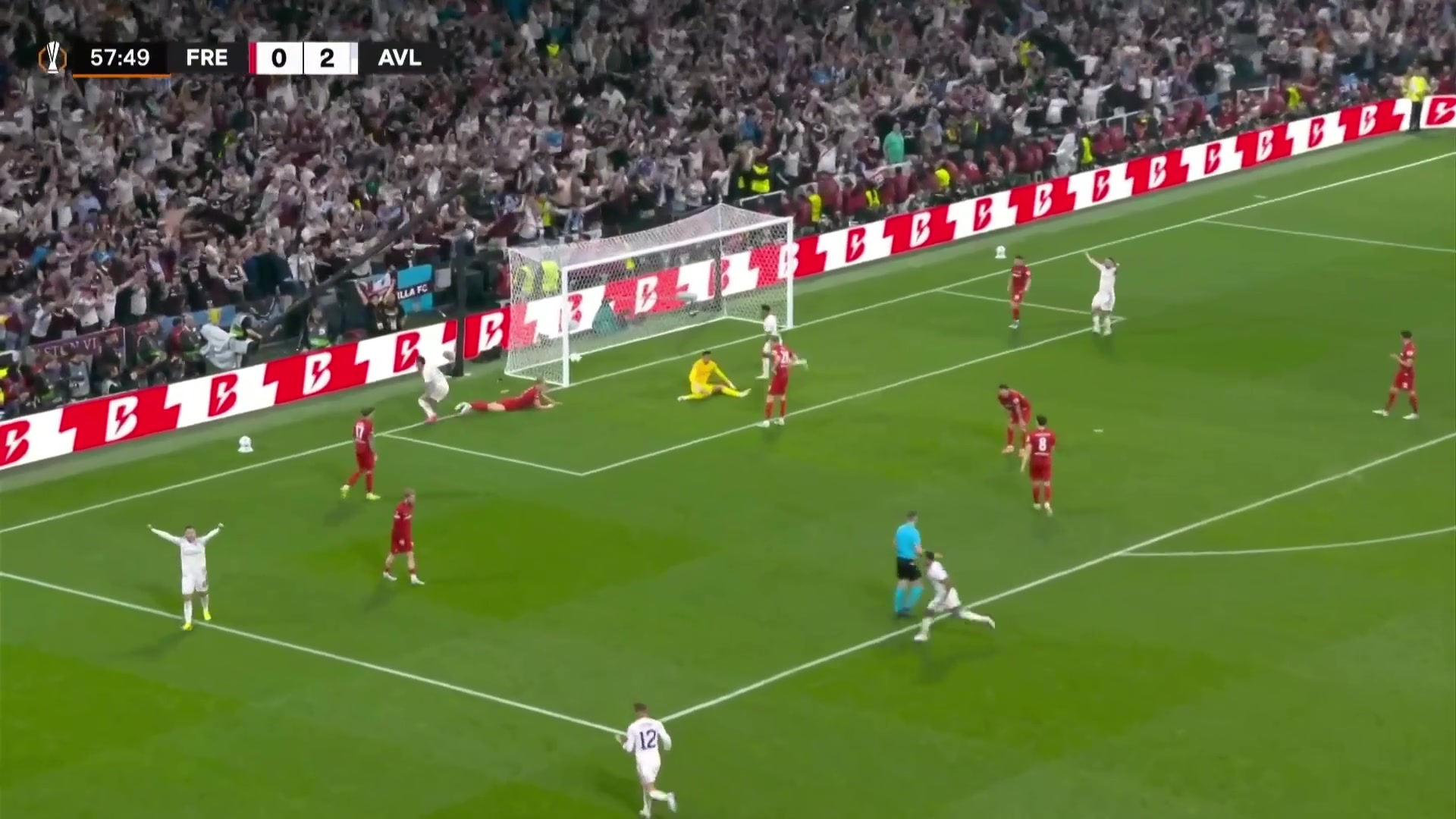 結(jié)束了！維拉3-0弗賴堡！布恩迪亞送助攻，羅杰斯包抄鏟射破門！