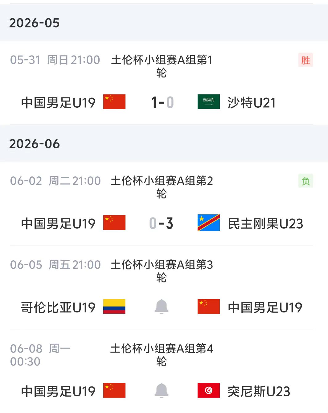 U19國足決戰(zhàn)哥倫比亞 土倫杯出線生死局