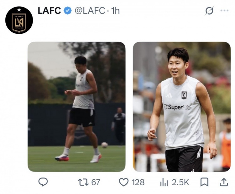 孫興慜回歸洛杉磯FC合練，18日洛杉磯德比或復出