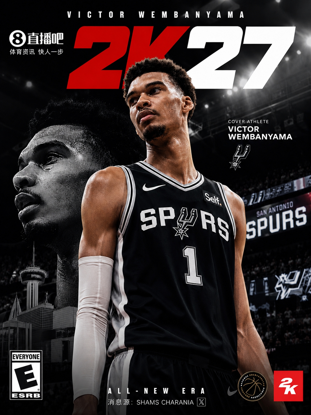 文班亞馬成NBA2K27封面人物 場(chǎng)均25+11+3+DPOY 降薪續(xù)約馬刺