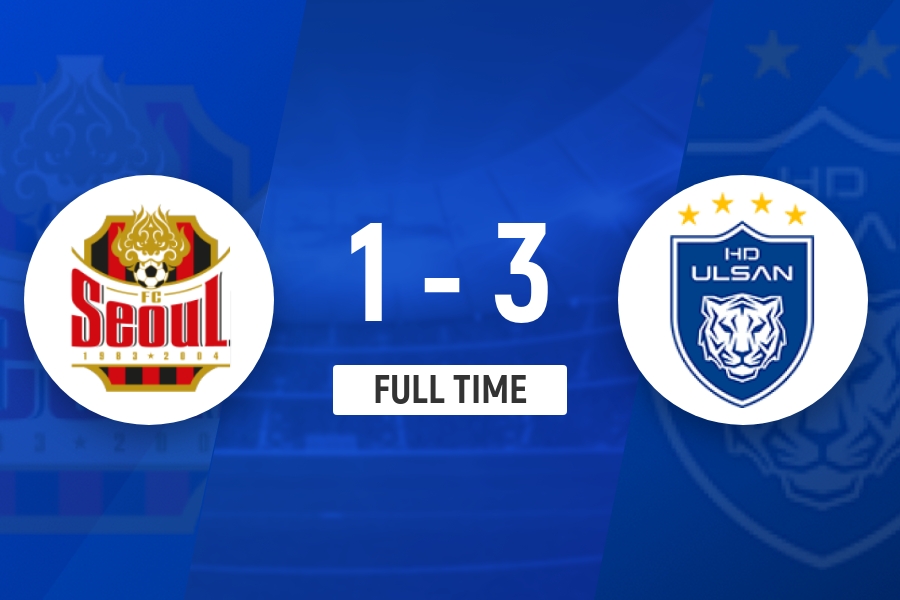 K聯(lián)賽蔚山現(xiàn)代客場3-1首爾FC 李東炅傳射建功